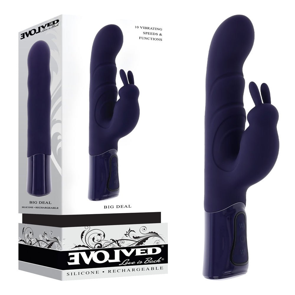 Evolved BIG DEAL - 25.7 cm USB Rechargeable Rabbit Vibrator - Pleasure Den