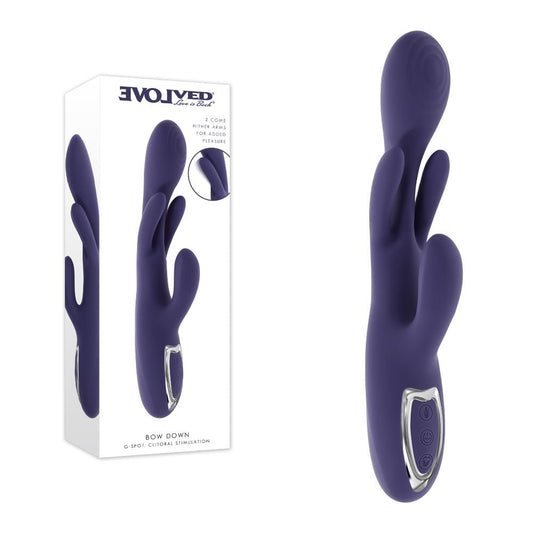 Evolved BOW DOWN - USB Rechargeable Rabbit Vibrator - Pleasure Den