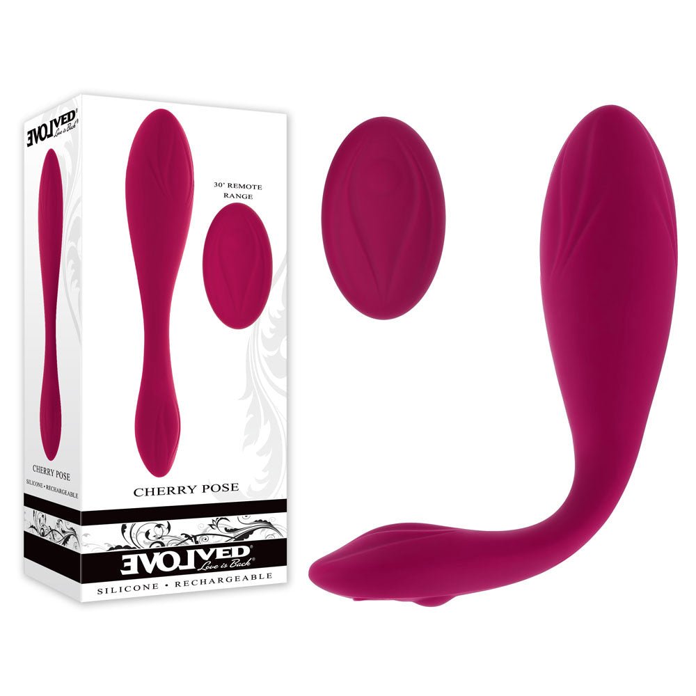 Evolved CHERRY POSE - 16.1 cm USB Rechargeable Flexible & Posable Vibrator with Remote - Pleasure Den