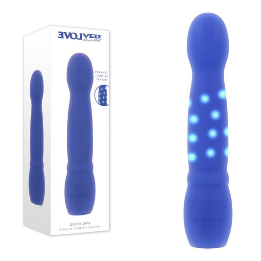 Evolved DISCO DIVA - 20.9 cm USB Rechargeable Light Up Vibrator - Pleasure Den