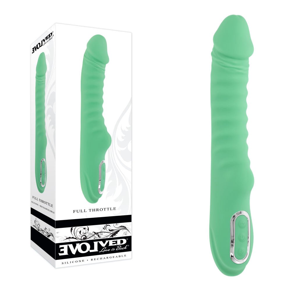 Evolved FULL THROTTLE - Mint 24.1 cm USB Rechargeable Vibrator - Pleasure Den