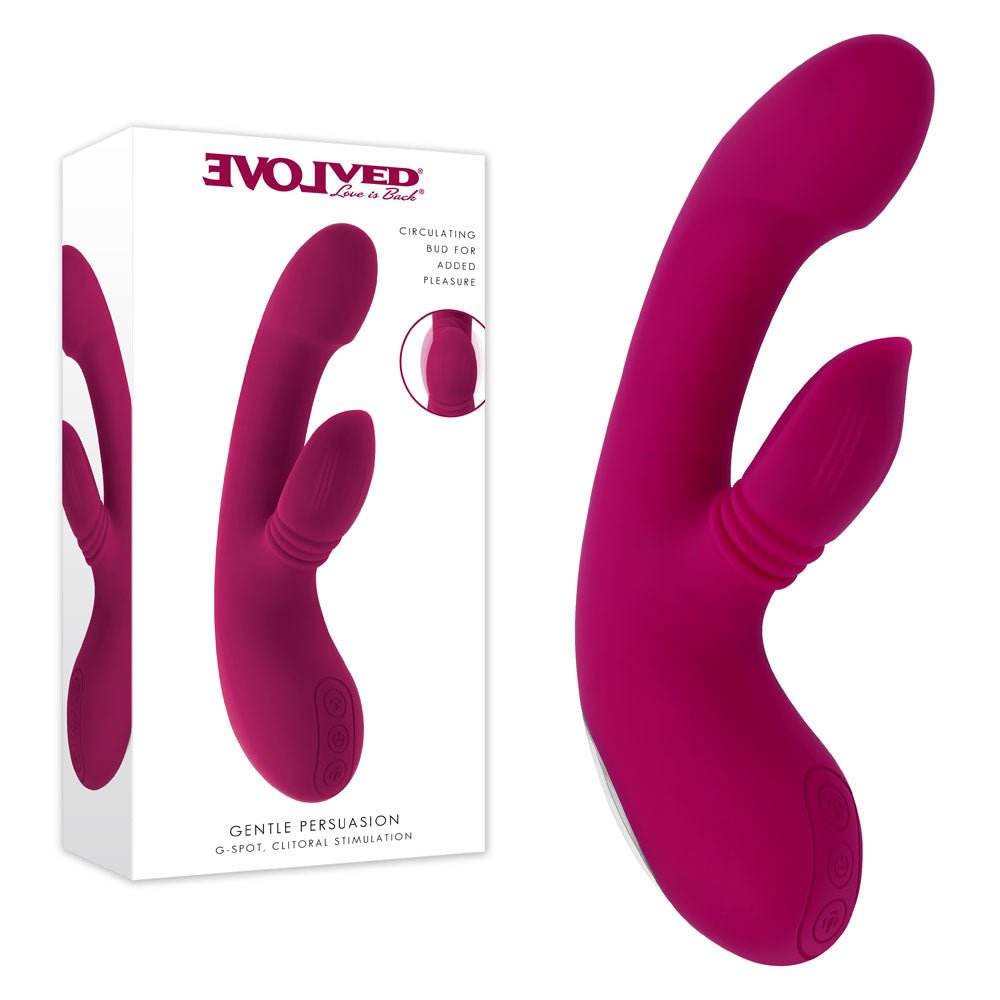 Evolved GENTLE PERSUASION - 20 cm USB Rechargeable Rabbit Vibrator - Pleasure Den