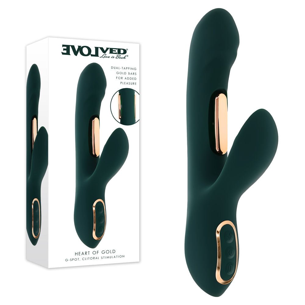 Evolved HEART OF GOLD - USB Rechargeable Rabbit Vibrator - Pleasure Den