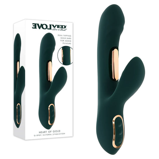 Evolved HEART OF GOLD - USB Rechargeable Rabbit Vibrator - Pleasure Den