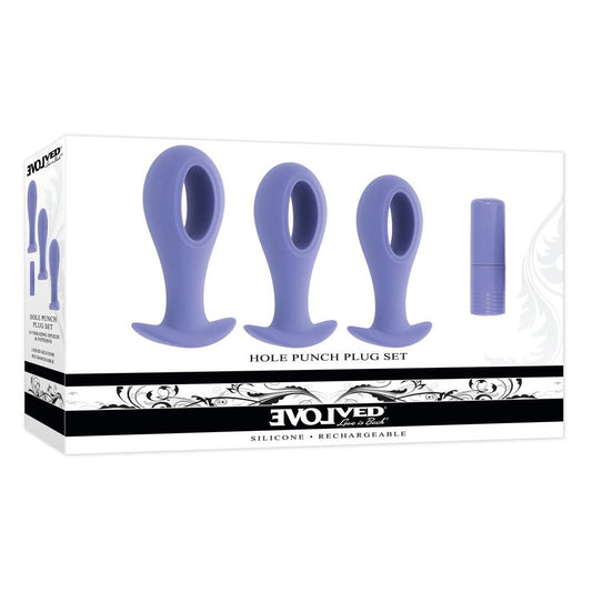 Evolved HOLE PUNCH PLUG SET - Butt Plugs with Interchangeable Bullet - Set of 3 Sizes - Pleasure Den
