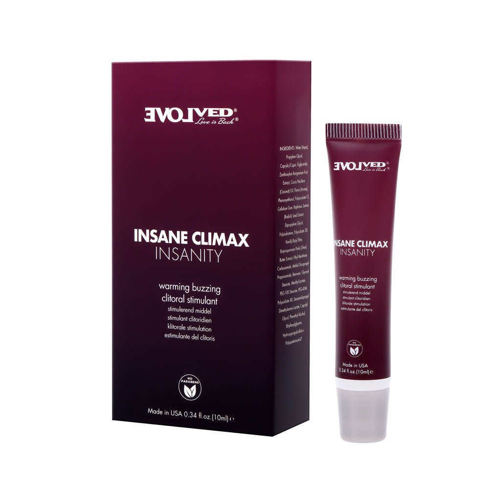 Evolved INSANE CLIMAX - INSANITY - Warming Buzzing Clitoral Stimulation Gel - 10 ml - Pleasure Den