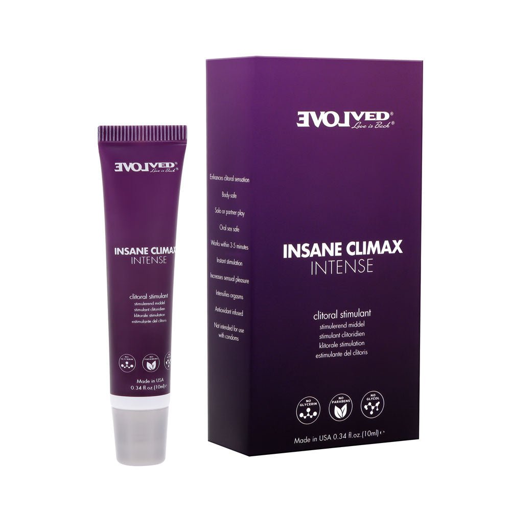 Evolved INSANE CLIMAX - INTENSE - Clitoral Stimulation Gel - 10 ml Tube - Pleasure Den
