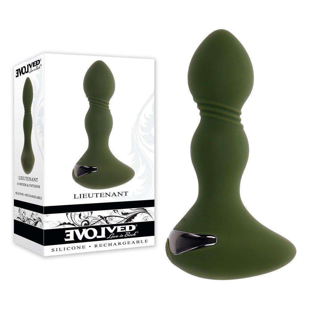 Evolved LIEUTENANT - 12.2 cm USB Rechargeable Vibrating Butt Plug - Pleasure Den