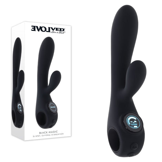 Evolved MAGIC - 20 cm USB Rechargeable Rabbit Vibrator with LED Screen - Pleasure Den