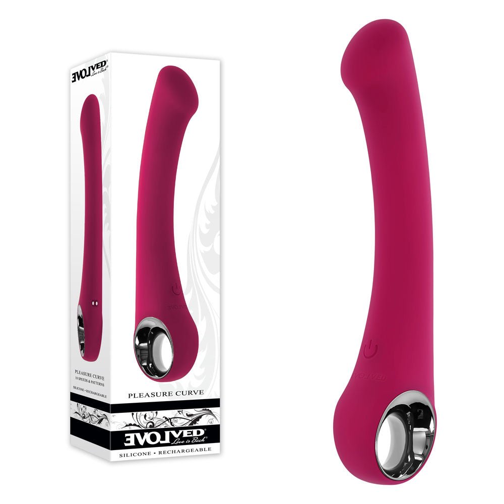 Evolved PLEASURE CURVE - 19 cm USB Rechargeable Vibrator - Pleasure Den
