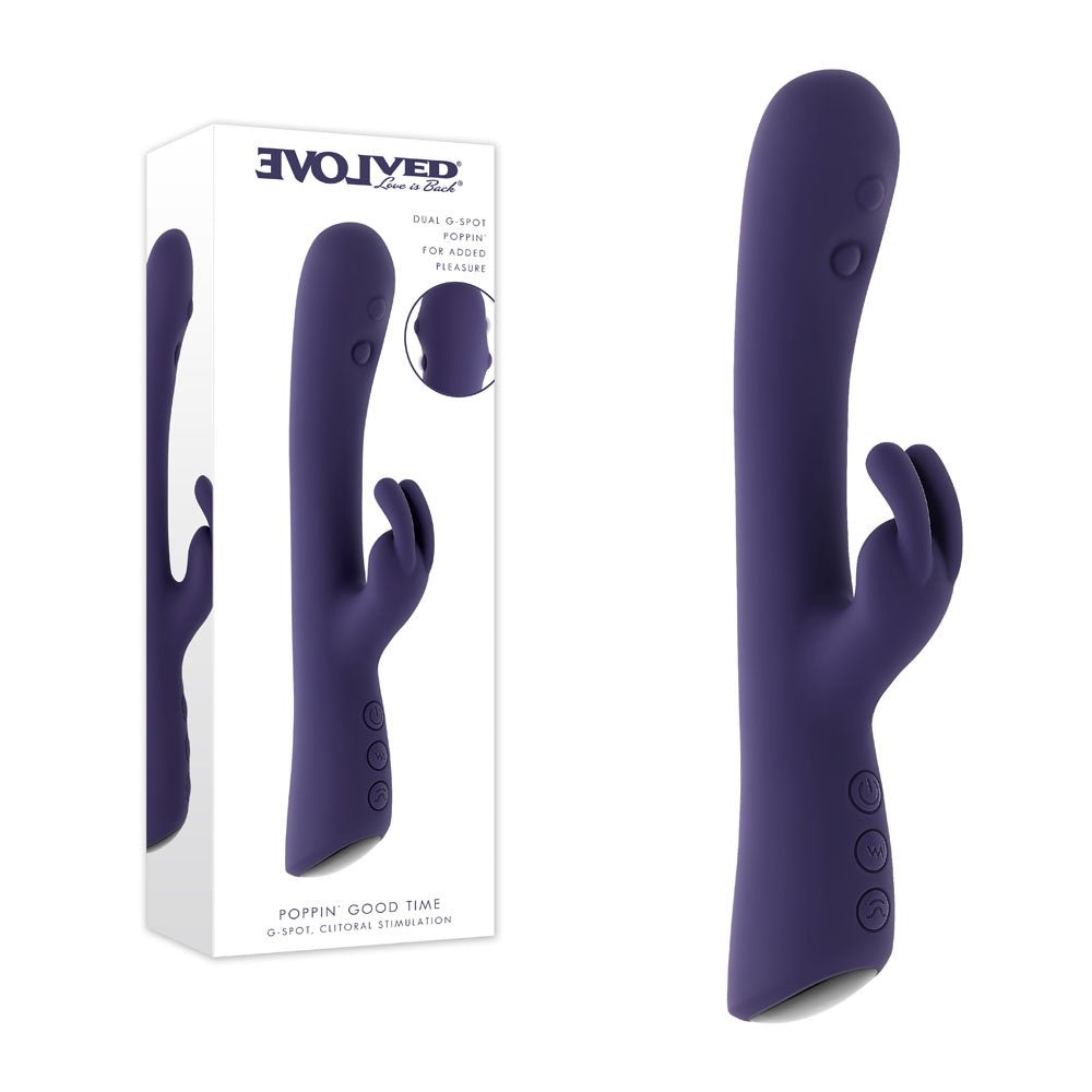 Evolved POPPIN GOOD TIME - 20 cm USB Rechargeable Rabbit Vibrator - Pleasure Den