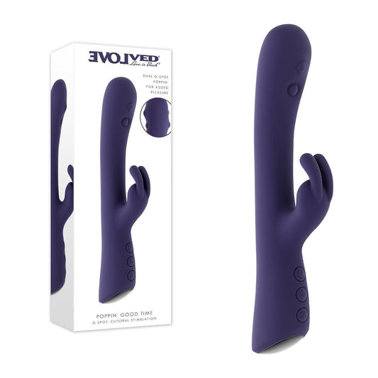 Evolved POPPIN GOOD TIME - 20 cm USB Rechargeable Rabbit Vibrator - Pleasure Den