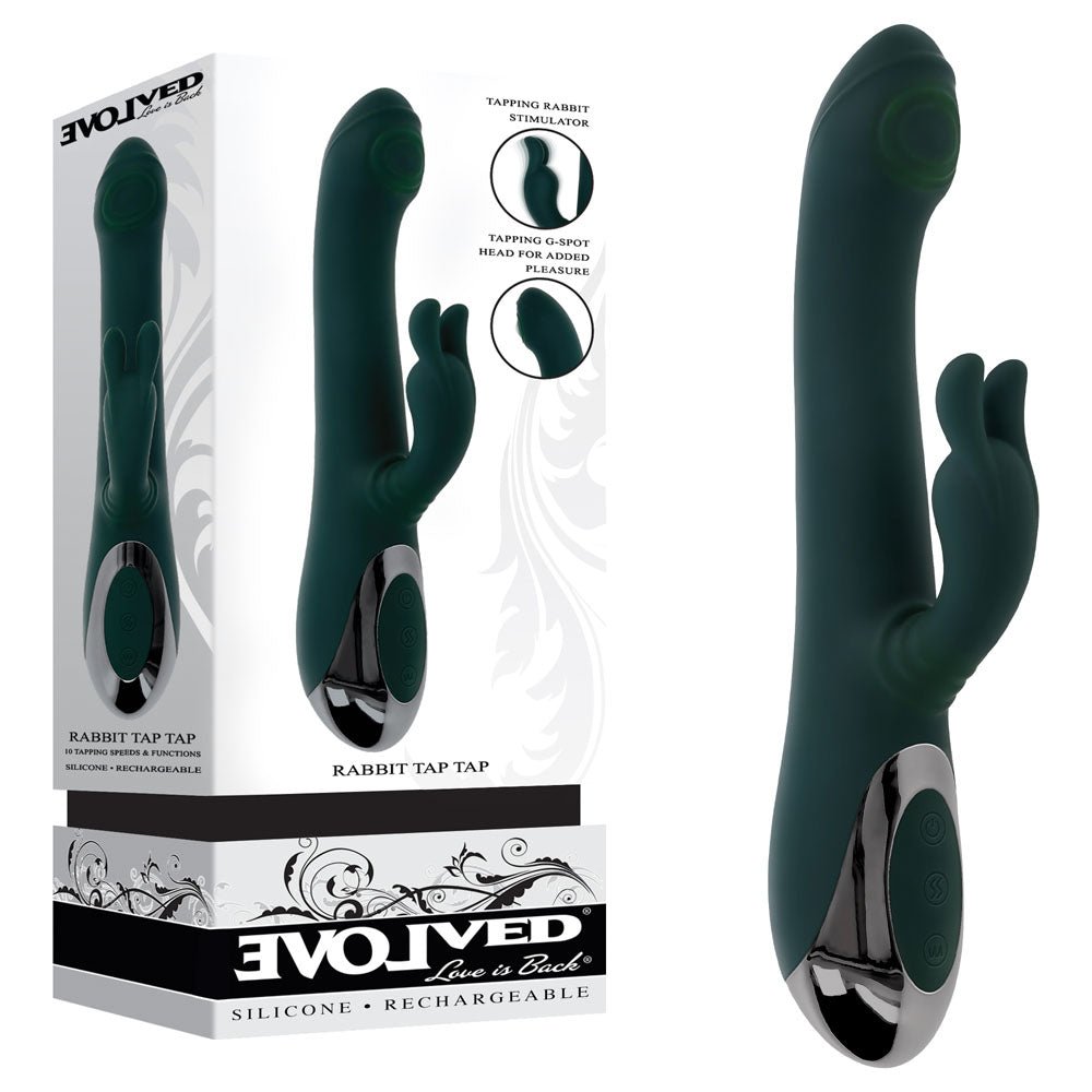 Evolved RABBIT TAP TAP - 25 cm USB Rechargeable Rabbit Vibrator with Tapping Tip - Pleasure Den