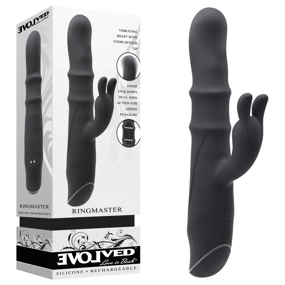 Evolved RINGMASTER - 23.1 cm USB Rechargeable Rabbit Vibrator - Pleasure Den