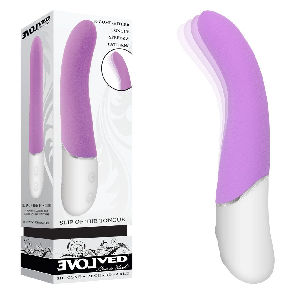 Evolved SLIP OF THE TONGUE - 21.1 cm USB Rechargeable Flicking Tongue Vibrator - Pleasure Den