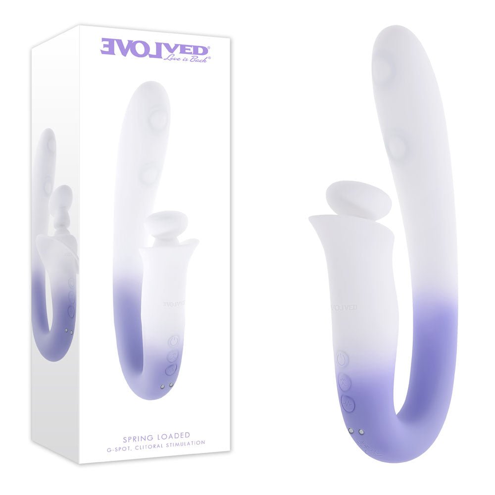 Evolved SPRING LOADED - /Purple 23 cm USB Rechargeable Multi-Tapping Vibrator - Pleasure Den