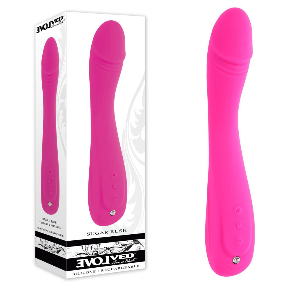 Evolved SUGAR RUSH - 21.6 cm USB Rechargeable Vibrator - Pleasure Den