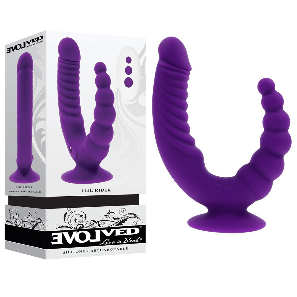 Evolved THE RIDER - USB Rechargeable Double Ended Vibrator with Wireless Remote - Pleasure Den