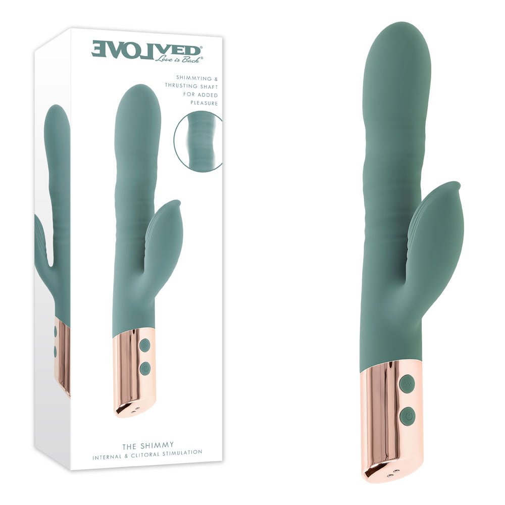 Evolved THE SHIMMY - USB Rechargeable Thrusting Rabbit Vibrator - Pleasure Den