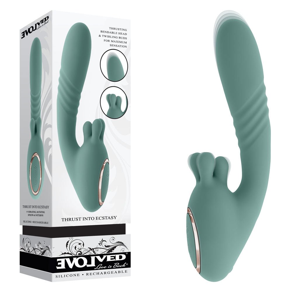 Evolved THRUST INTO ECSTASY - 21 cm USB Rechargeable Thrusting & Rotating Vibrator - Pleasure Den