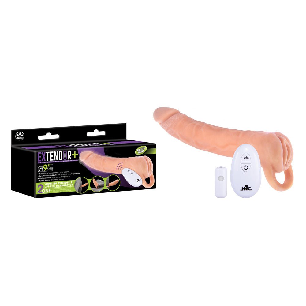 Extendor+ - 2 Inch Vibrating Penis Extender and Stroker - Pleasure Den