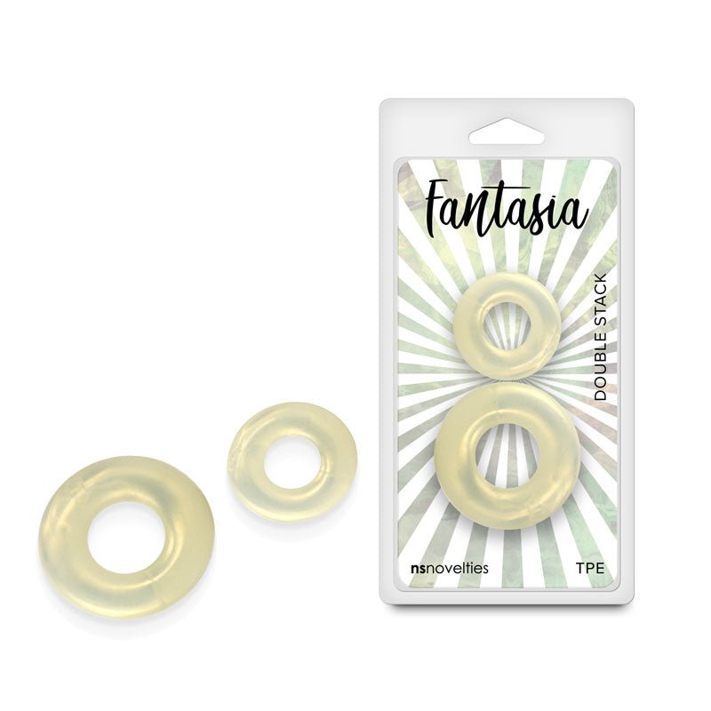 Fantasia - Double Stack - Amber - Amber Cock Rings - Set of 2 Sizes - Pleasure Den