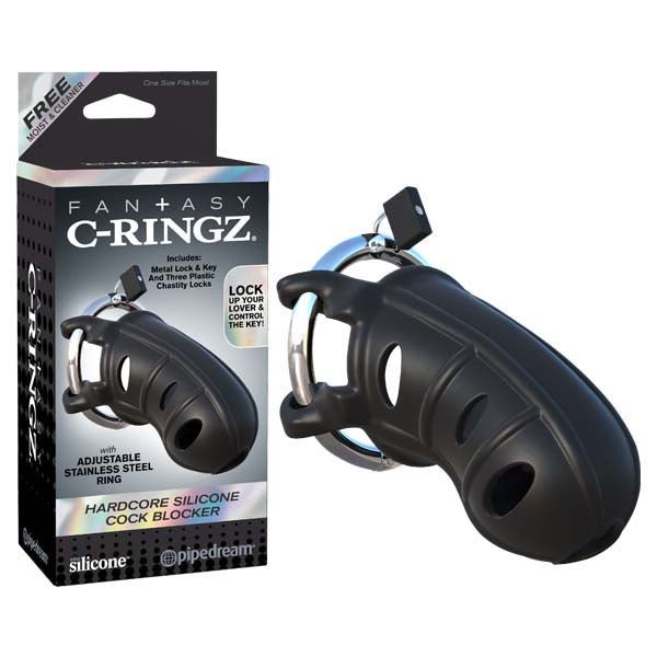Fantasy C-ringz Hardcore Silicone Cock Blocker - Cock Cage - Pleasure Den