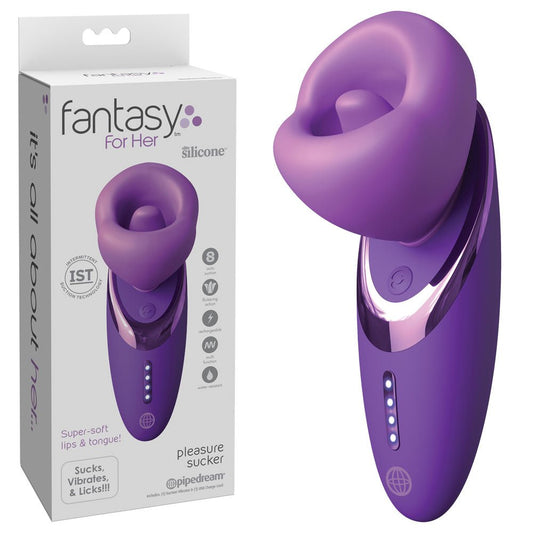 Fantasy For Her Pleasure Sucker - USB Rechargeable Sucking, Licking & Vibrating Stimulator - Pleasure Den