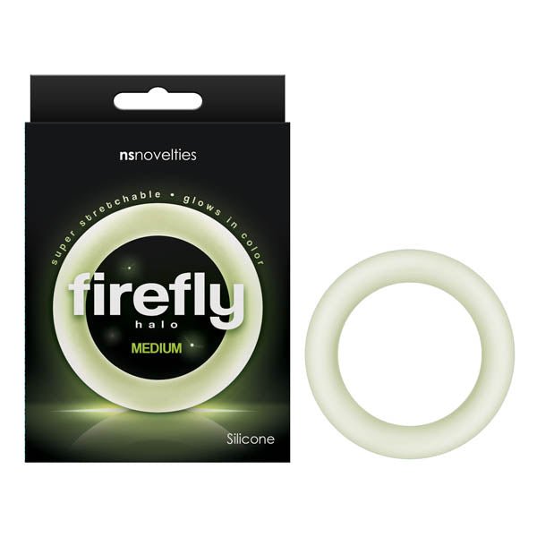 Firefly Halo - Glow In Dark Clear Medium 55 mm Cock Ring - Pleasure Den