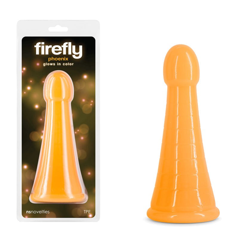 Firefly - Phoenix - Orange - Glow in Dark Orange 19.2 cm Dildo - Pleasure Den