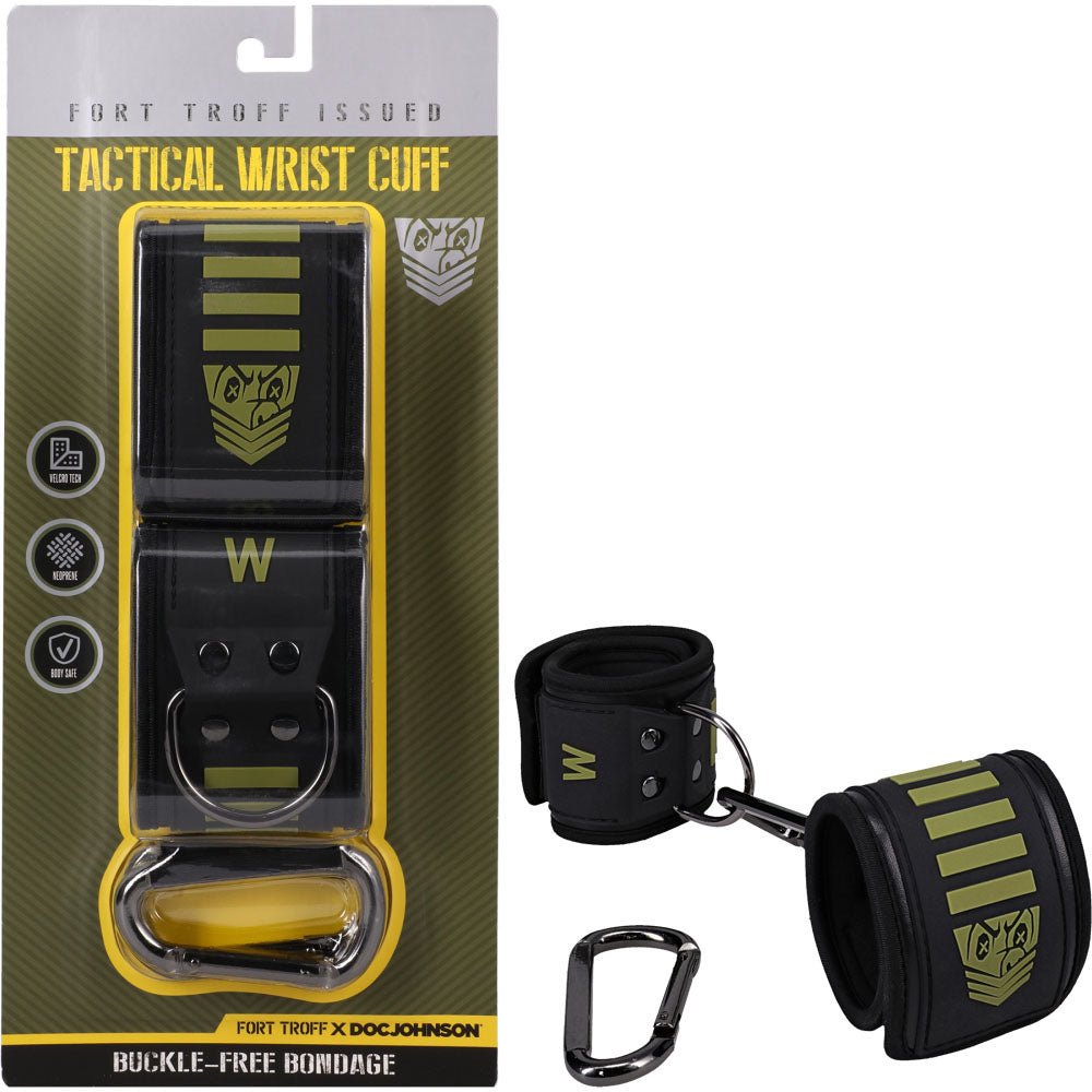 Fort Troff - Tactical Wrist Cuffs - Black/Green Restraints - Pleasure Den