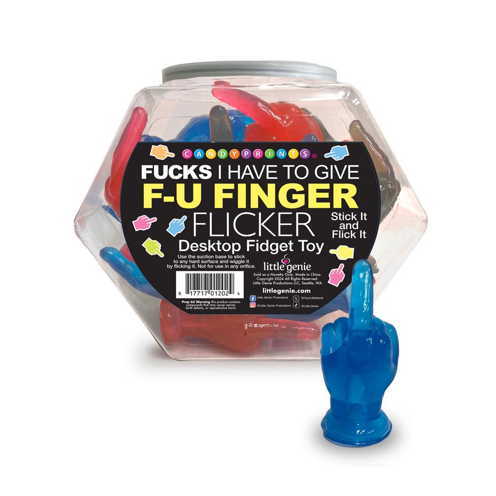 Fucks I Have To Give F-U Finger Flicker - Display - Novelty Fidget Toy - Fishbowl Display of 24 - Pleasure Den