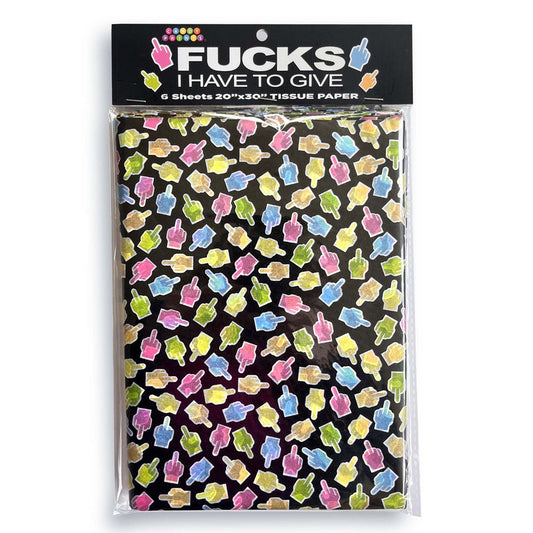 Fucks I Have To Give Tissue Paper Sheets - Novelty Decoration Sheets - 6 Pack - Pleasure Den