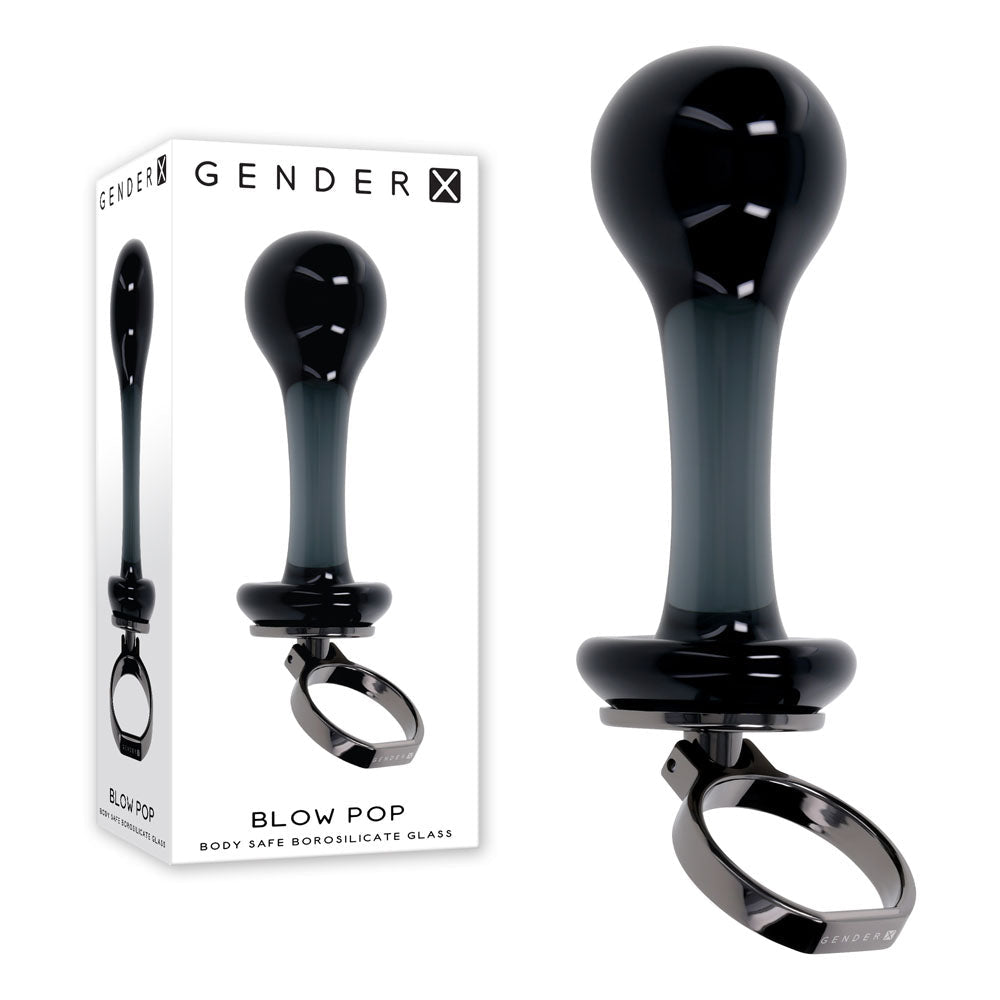 Gender X BLOW POP - 12.8 cm Glass Plug with Ring Pull - Pleasure Den