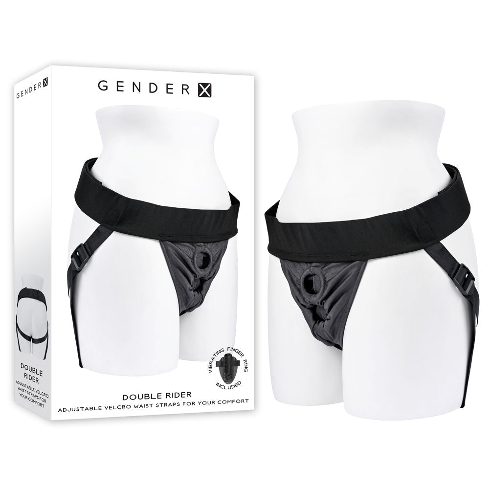 Gender X DOUBLE RIDER - Adjustable Strap-On Harness (No Probe Included) - Pleasure Den