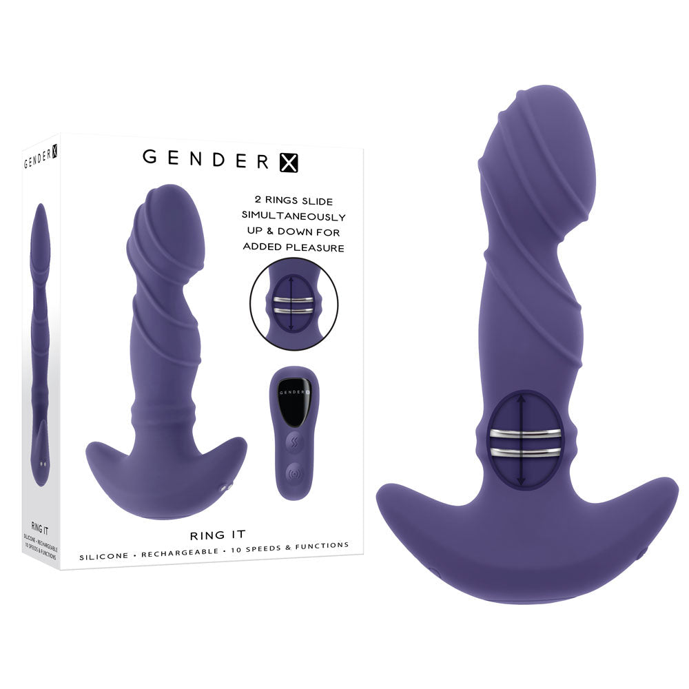 Gender X RING IT - 16.5 cm USB Rechargeable Vibrator with Wireless Remote - Pleasure Den