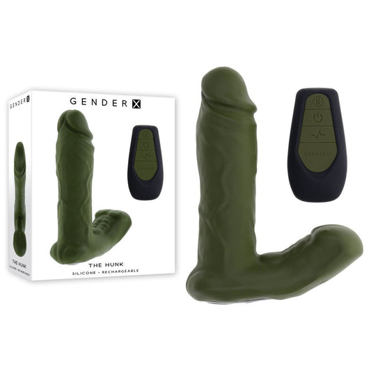 Gender X THE HUNK - 15.2 cm USB Rechargeable Thrusting Vibrator with Remote - Pleasure Den