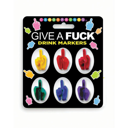Give A Fuck Drink Markers - Novelty Drink Markers - Set of 6 - Pleasure Den