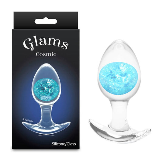 Glams Cosmic - Medium - Clear/ 9.5 cm Small Butt Plug - Pleasure Den