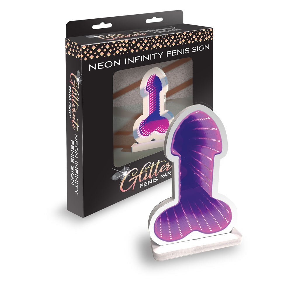 Glitterati Neon Infinity Penis Sign - Novelty LED Light - Pleasure Den