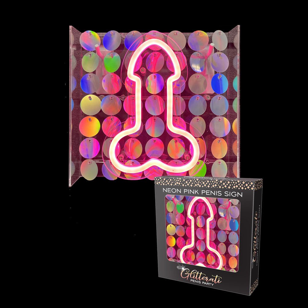 Glitterati Neon Penis Sign - Novelty Neon Light - Pleasure Den
