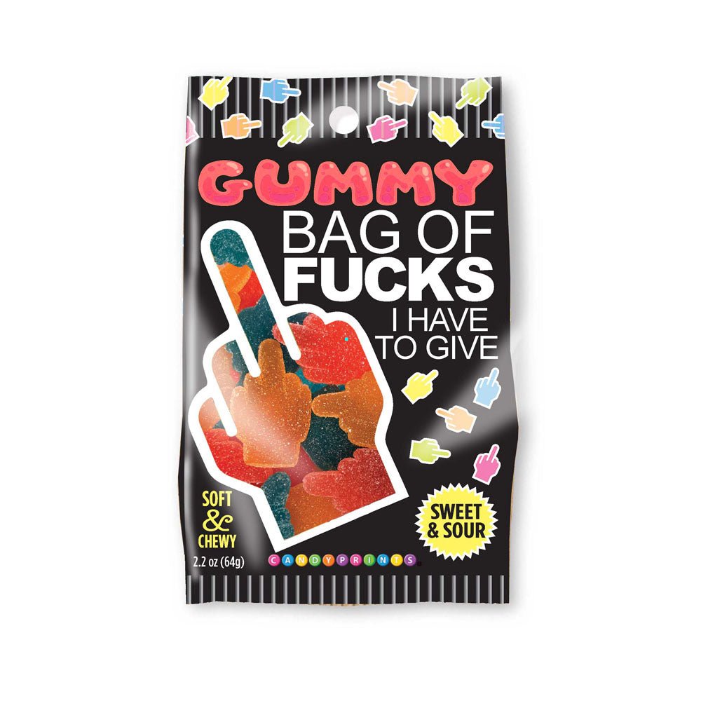 Gummy Bag Of Fucks I Have To Give - Soft & Chewy Sour Gummy Lollies - 64 gram Bag - Pleasure Den