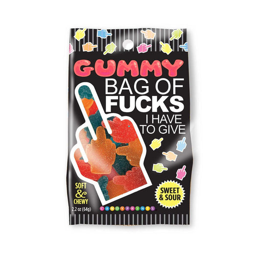 Gummy Bag Of Fucks I Have To Give - Soft & Chewy Sour Gummy Lollies - 64 gram Bag - Pleasure Den
