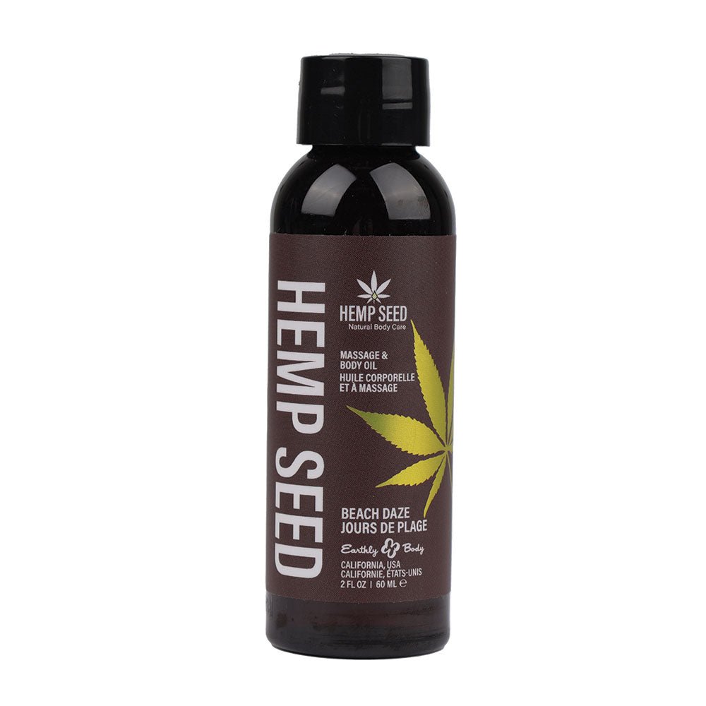 Hemp Seed Massage & Body Oil - Beach Daze (Coconut & Pineapple) Scented - 59 ml Bottle - Pleasure Den
