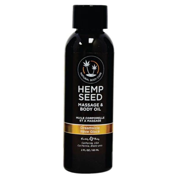 Hemp Seed Massage & Body Oil - Dreamsicle (Tangerine & Plum) Scented - 59 ml Bottle - Pleasure Den