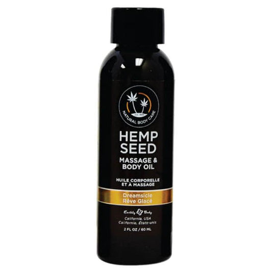 Hemp Seed Massage & Body Oil - Dreamsicle (Tangerine & Plum) Scented - 59 ml Bottle - Pleasure Den