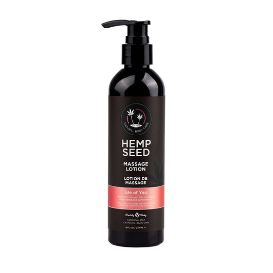 Hemp Seed Massage Lotion - Isle Of You (Coconut Water, Citrus & Vanilla) Scented - 237 ml Bottle - Pleasure Den