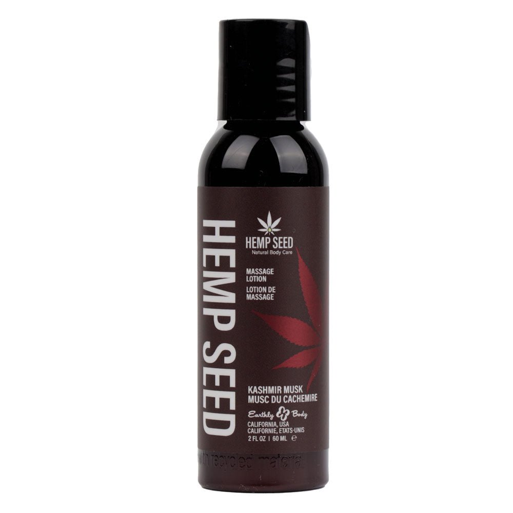 Hemp Seed Massage Lotion - Kashmir Musk (Brandy, Jasmine, Cedarwood Musk) Scented - 59 ml Bottle - Pleasure Den