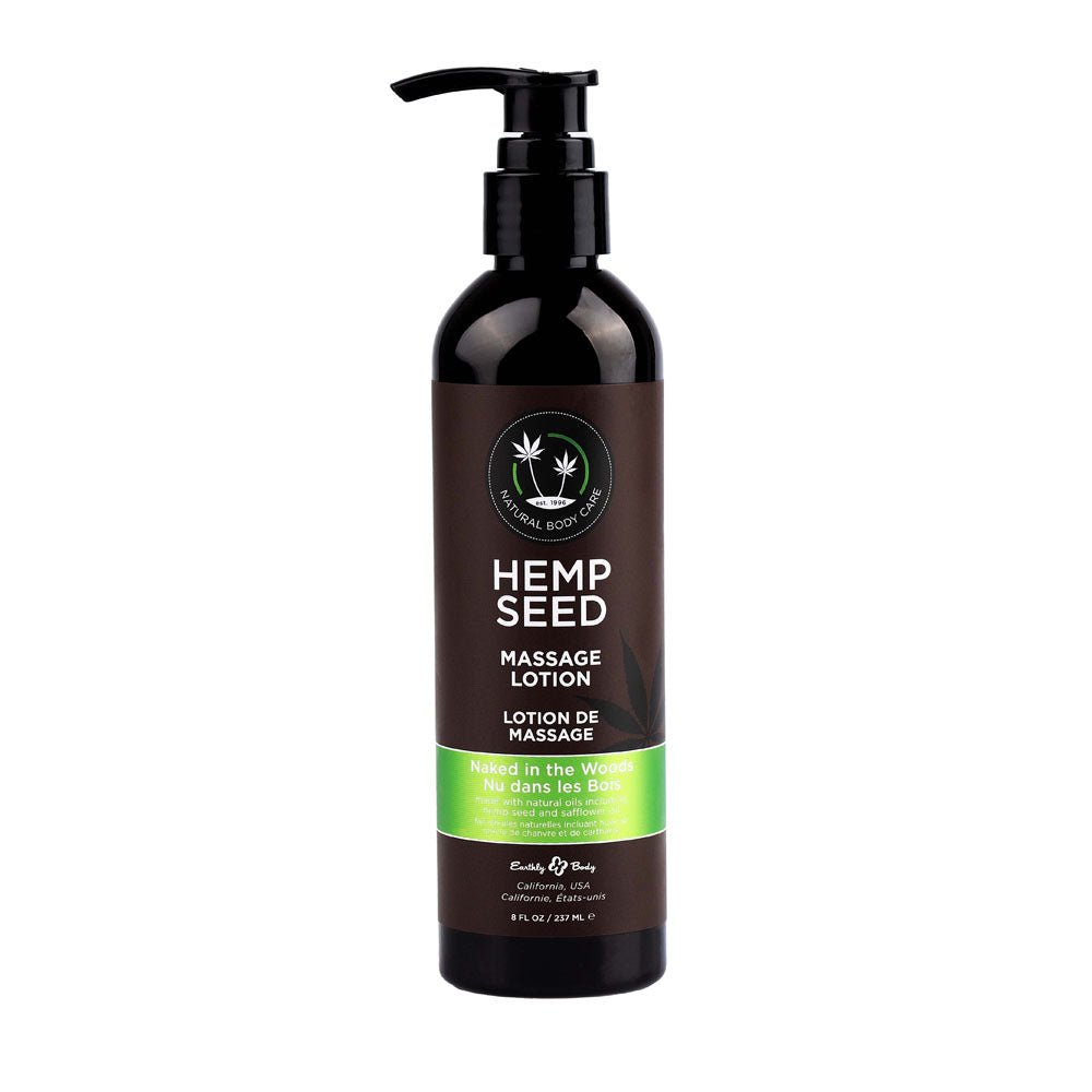 Hemp Seed Massage Lotion - Naked In The Woods ( Tea & Ginger) Scented - 237 ml Bottle - Pleasure Den