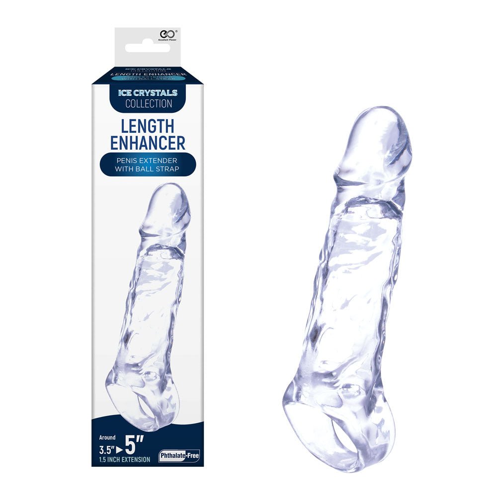 Ice Crystals 1.5 Inch Length Enhancer - 1.5 Inch Penis Extension Sleeve - Pleasure Den